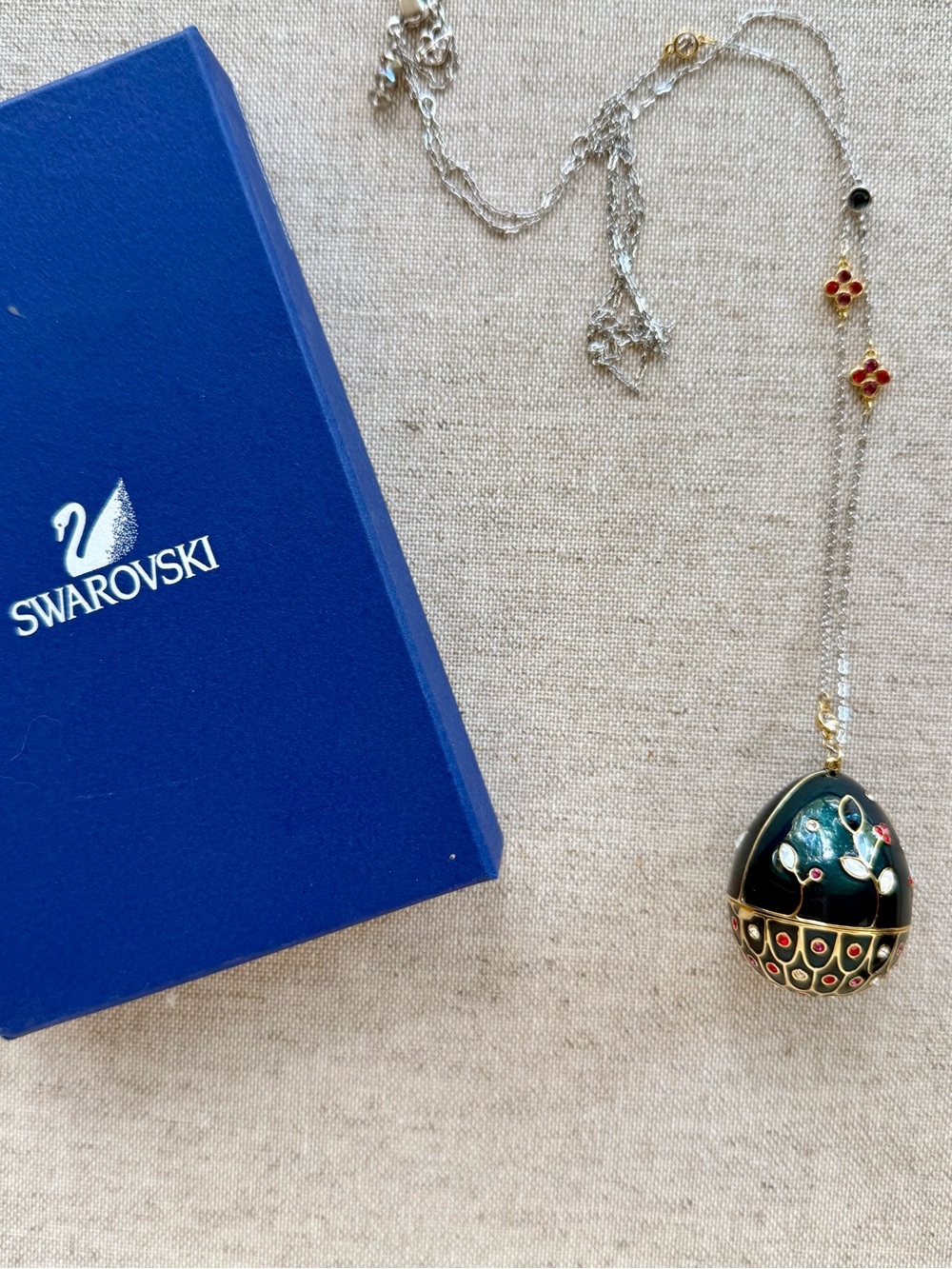 Swarovski Wings of Fantasy Precious Egg Pendant Necklace w/ Box NWT - Picture 2 of 9